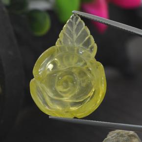 41.25 ct Yellow Quartz Stone, Natural Quartz in Carved Rose Shape for Sale