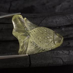 42.75 ct Yellow Quartz Gemstone, Quartz Gem in Carved Fish Shape for Sale.