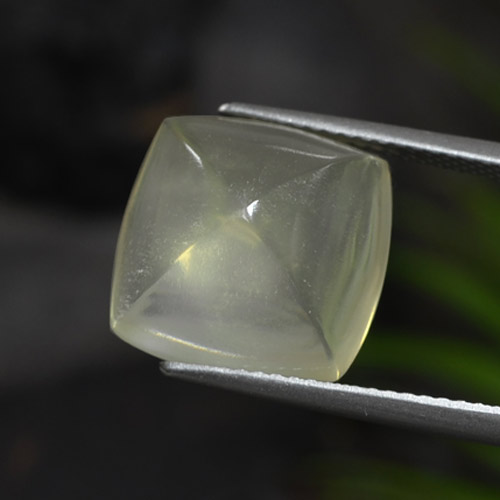 Grayish Green Quartz Gem - 8.6ct Cushion Cabochon (ID: 262669)