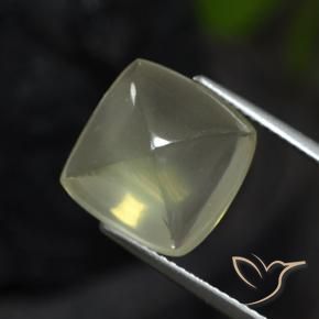 8.59 ct Green Quartz Stone, Natural Quartz in Cushion Cabochon Shape for Sale