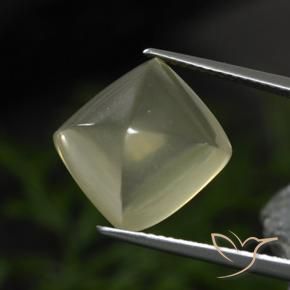 Quartz Gemstone in 13 x 13 mm (calibrated) Size for Sale, Quartz Stone in Light Greenish Yellow Color