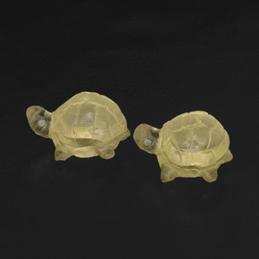 14.34 ct Yellow Quartz Gemstone, Quartz Gem in Carved Hippopotamus Shape for Sale.