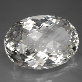 418.80 ct White Quartz Stone, Natural Quartz in Oval Checkerboard Shape for Sale