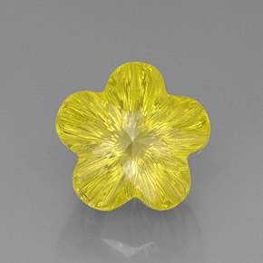 9.84 ct Yellow Quartz Gemstone, Quartz Gem in Flower-Cut Shape for Sale.