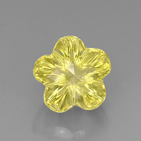 6.62 ct Yellow Quartz Gemstone, Quartz Gem in Flower-Cut Shape for Sale.