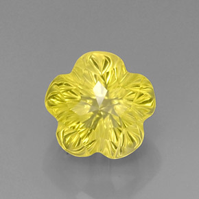 7.86 ct Yellow Quartz Gemstone, Quartz Gem in Flower-Cut Shape for Sale.