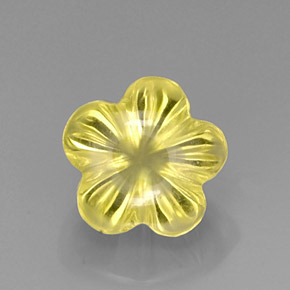 6.83 ct Yellow Quartz Gemstone, Quartz Gem in Flower-Cut Shape for Sale.