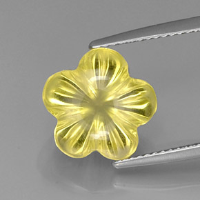 6.83 ct Yellow Quartz Stone, Natural Quartz in Flower-Cut Shape for Sale
