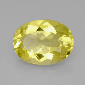 6.01 ct Yellow Quartz Stone, Natural Quartz in Oval Facet Shape for Sale