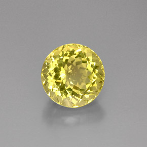10.94 ct Yellow Quartz Gemstone, Quartz Gem in Round Facet Shape for Sale.