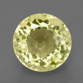 3.93 ct Yellow Quartz Gemstone, Quartz Gem in Round Facet Shape for Sale.