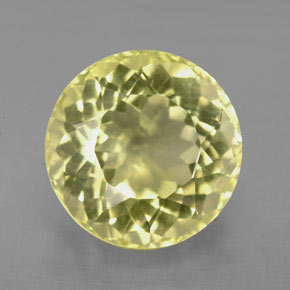 6.37 ct Yellow Quartz Gemstone, Quartz Gem in Round Facet Shape for Sale.