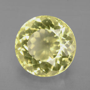 6.37 ct Yellow Quartz Stone, Natural Quartz in Round Facet Shape for Sale