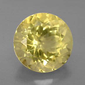 5.87 ct Yellow Quartz Gemstone, Quartz Gem in Round Facet Shape for Sale.