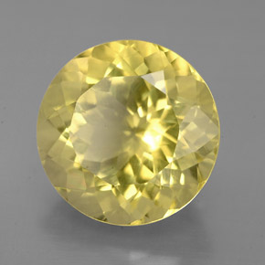 5.87 ct Yellow Quartz Stone, Natural Quartz in Round Facet Shape for Sale