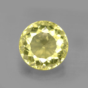 6.19 ct Yellow Quartz Gemstone, Quartz Gem in Round Facet Shape for Sale.