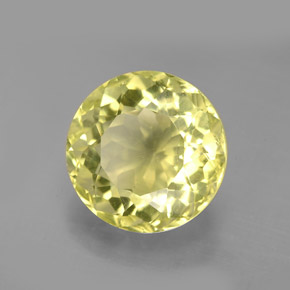 6.19 ct Yellow Quartz Stone, Natural Quartz in Round Facet Shape for Sale