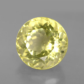 6.33 ct Yellow Quartz Stone, Natural Quartz in Round Facet Shape for Sale