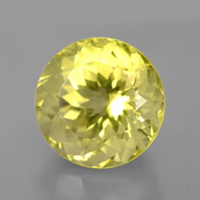 6.98 ct Yellow Quartz Gemstone, Quartz Gem in Round Facet Shape for Sale.