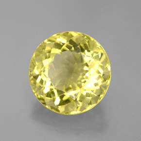 6.46 ct Yellow Quartz Stone, Natural Quartz in Round Facet Shape for Sale