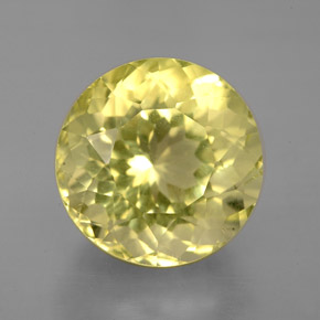 6.98 ct Yellow Quartz Gemstone, Quartz Gem in Round Facet Shape for Sale.