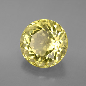 6.12 ct Yellow Quartz Stone, Natural Quartz in Round Facet Shape for Sale