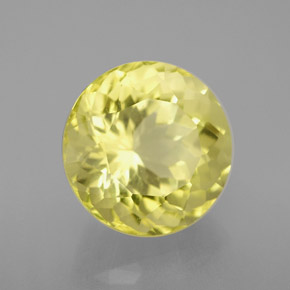 5.25 ct Yellow Quartz Stone, Natural Quartz in Round Facet Shape for Sale