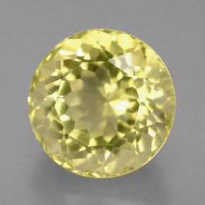 5.43 ct Yellow Quartz Gemstone, Quartz Gem in Round Facet Shape for Sale.