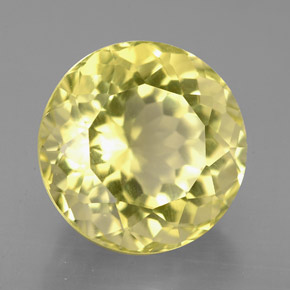 5.43 ct Yellow Quartz Stone, Natural Quartz in Round Facet Shape for Sale