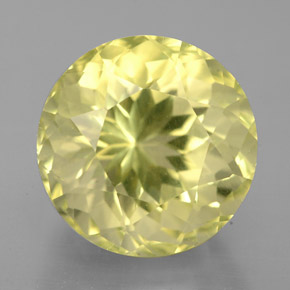 5.93 ct Yellow Quartz Gemstone, Quartz Gem in Round Facet Shape for Sale.