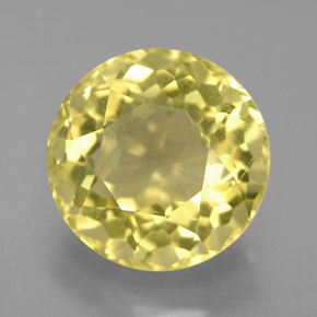 5.07 ct Yellow Quartz Gemstone, Quartz Gem in Round Facet Shape for Sale.