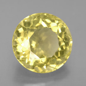 5.07 ct Yellow Quartz Stone, Natural Quartz in Round Facet Shape for Sale
