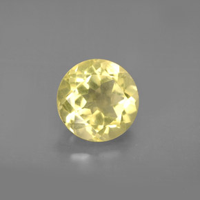 2.50 ct Yellow Quartz Gemstone, Quartz Gem in Round Facet Shape for Sale.