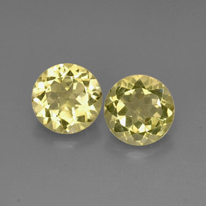 5.03 ct Yellow Quartz Gemstone, Quartz Gem in Round Facet Shape for Sale.