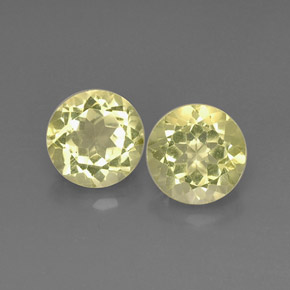 5.11 ct Yellow Quartz Gemstone, Quartz Gem in Round Facet Shape for Sale.