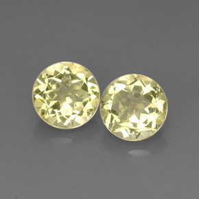 5.05 ct Yellow Quartz Gemstone, Quartz Gem in Round Facet Shape for Sale.