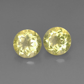 5.01 ct Yellow Quartz Stone, Natural Quartz in Round Facet Shape for Sale