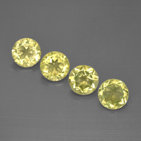 9.51 ct Yellow Quartz Gemstone, Quartz Gem in Round Facet Shape for Sale.