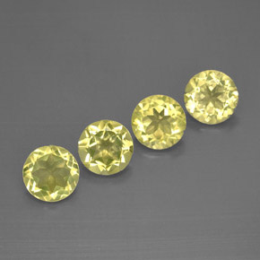 9.51 ct Yellow Quartz Stone, Natural Quartz in Round Facet Shape for Sale