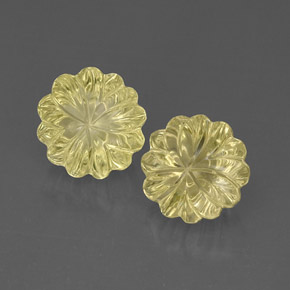 13.91 ct Yellow Quartz Stone, Natural Quartz in Flower-Cut Shape for Sale