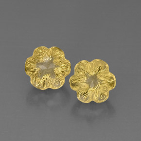 8.48 ct Yellow Quartz Gemstone, Quartz Gem in Flower-Cut Shape for Sale.