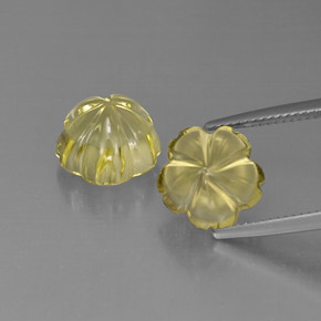10.28 ct Yellow Quartz Gemstone, Quartz Gem in Flower-Cut Shape for Sale.