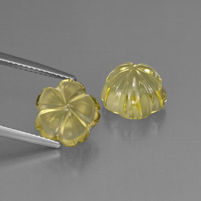 10.28 ct Yellow Quartz Stone, Natural Quartz in Flower-Cut Shape for Sale