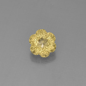 2.47 ct Yellow Quartz Gemstone, Quartz Gem in Flower-Cut Shape for Sale.