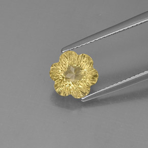 2.47 ct Yellow Quartz Stone, Natural Quartz in Flower-Cut Shape for Sale