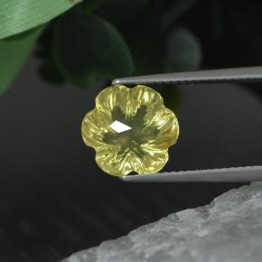 3.43 ct Yellow Quartz Stone, Natural Quartz in Flower-Cut Shape for Sale
