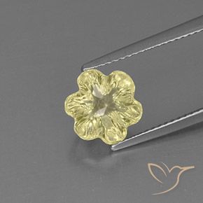 2.83ct Natural Pale Yellow Quartz, Flower Cut, Transparent