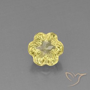 4.06 ct Yellow Quartz Stone, Natural Quartz in Flower-Cut Shape for Sale