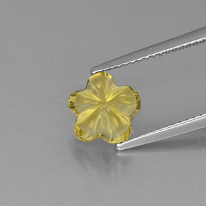 2.49 ct Yellow Quartz Gemstone, Quartz Gem in Flower-Cut Shape for Sale.