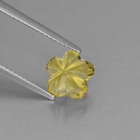 2.49 ct Yellow Quartz Stone, Natural Quartz in Flower-Cut Shape for Sale